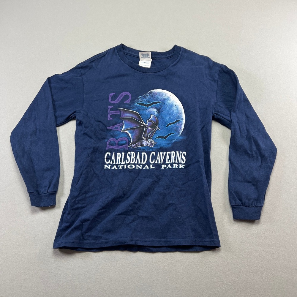 Delta Pro Shirt Men Medium Navy Carlsbad Caverns National Park Bats Moon Graphic